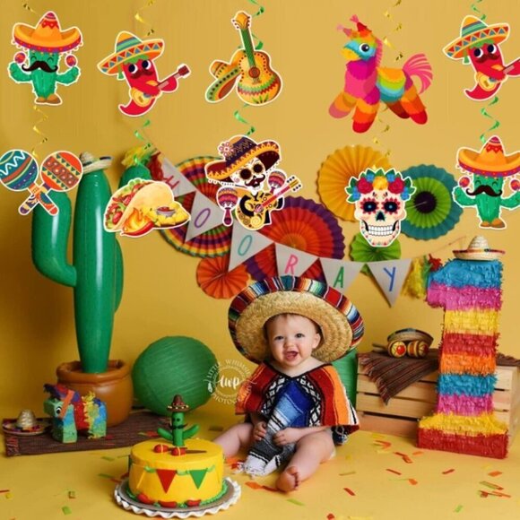 TACO “BOUT A BABY SHOWER INVITATIONS AND MEXICAN FIESTA HANGING SWIRL DEOCRATION - Picture 14 of 14